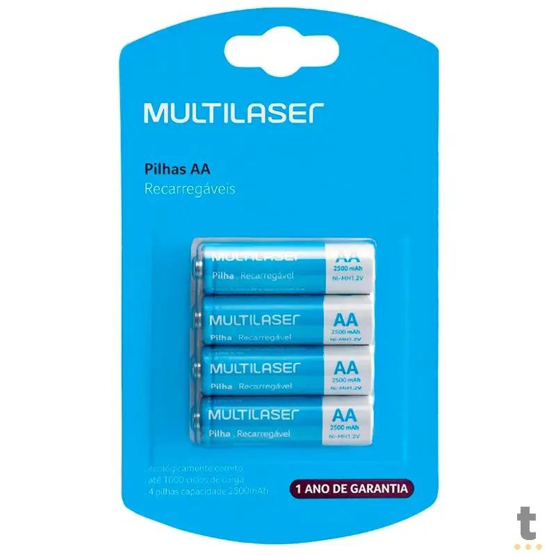 Pilha Recarregável AA 2500mah Multilaser (Blister C/ 4 Pilhas) - CB052 Truedata